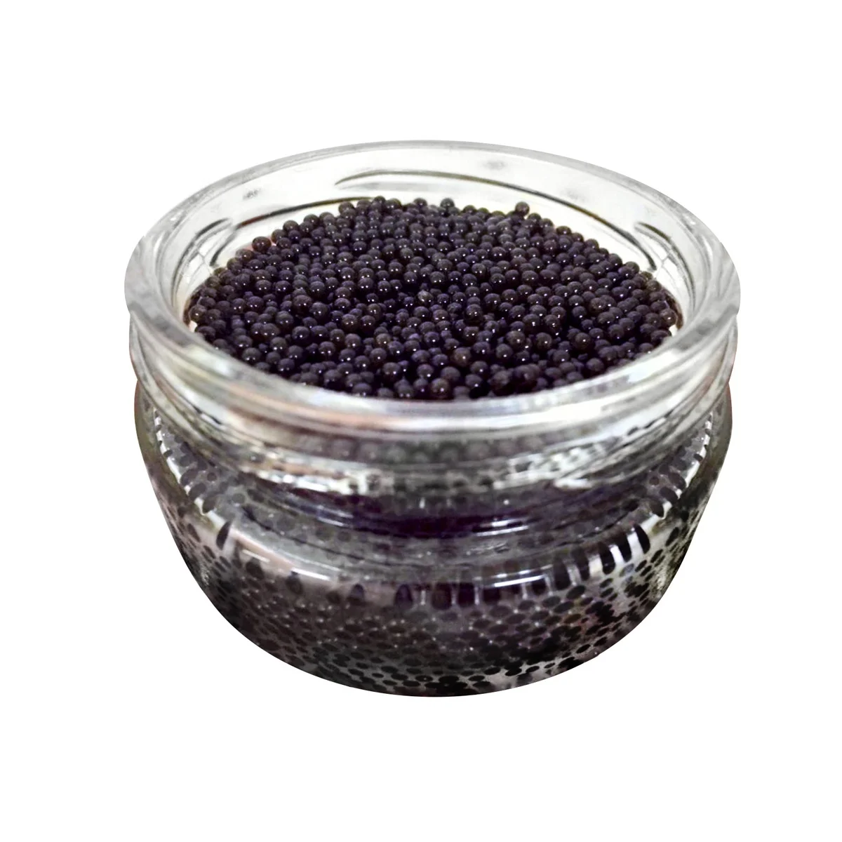 Pasteurized farmed bester granular caviare pre-packed in glass jar from manufacturer