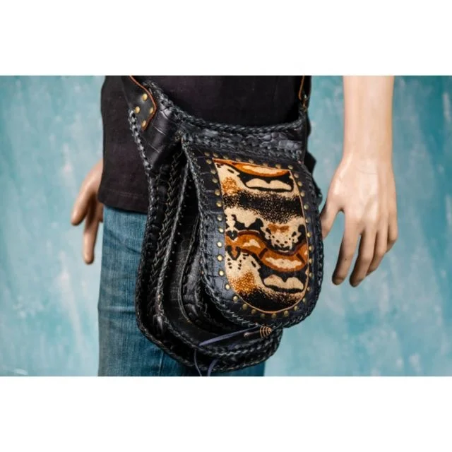 LW NEW style Waist Bags Unisex Leather Biker Bag Motorcycle Belts Hip Pocket Bum Bags