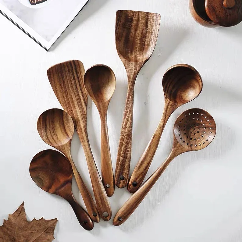 Natural And Hot Selling Wooden Spoons For Cooking WholeSale Complete Set