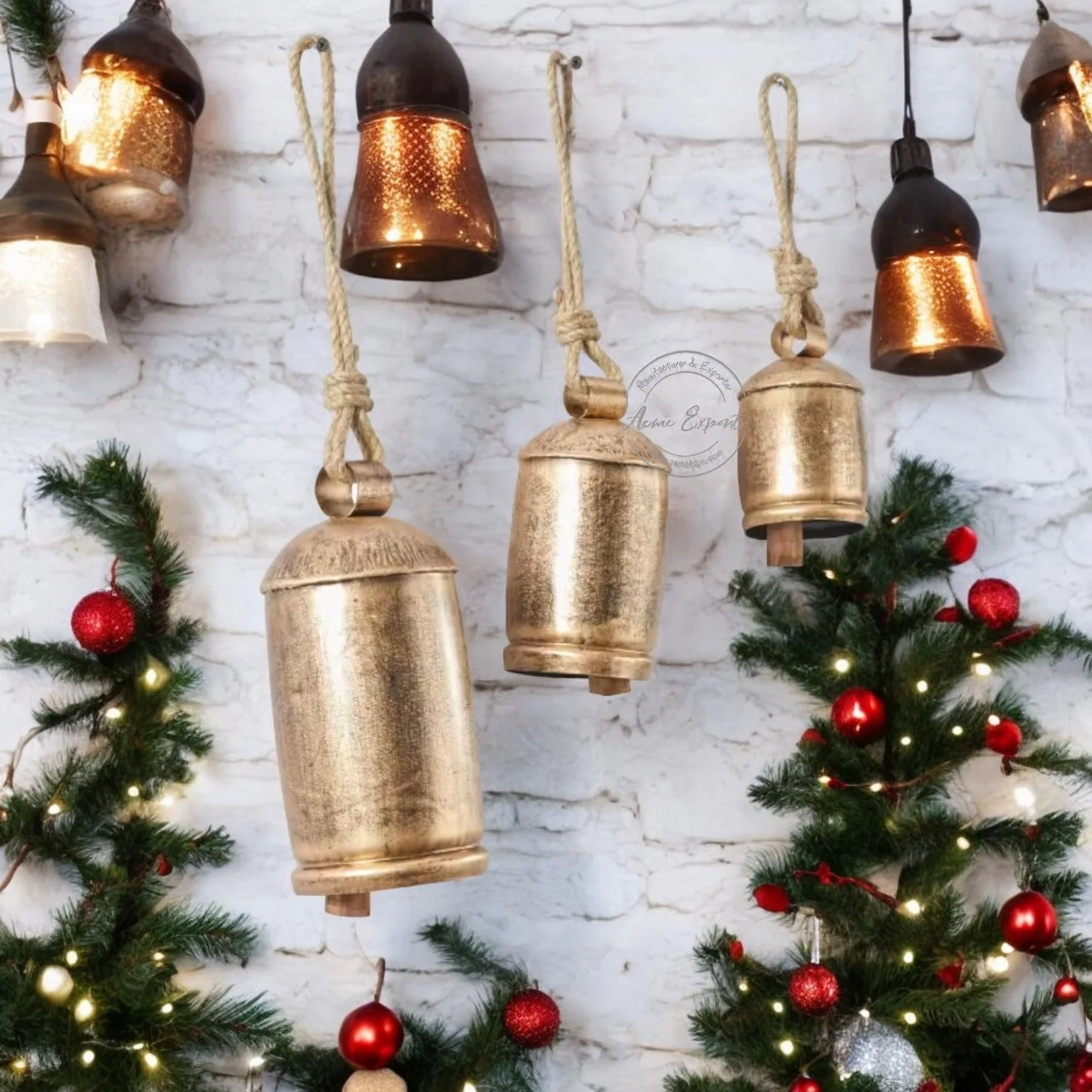 Good quality set of three with traditional design swiss cow bells souvenir cowbell Tibetan rustic bells large from india