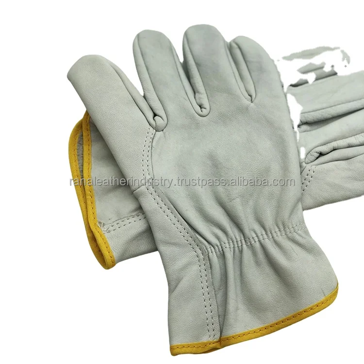 Cowhide spilt heavy duty industrial safety driver working leather welding gloves