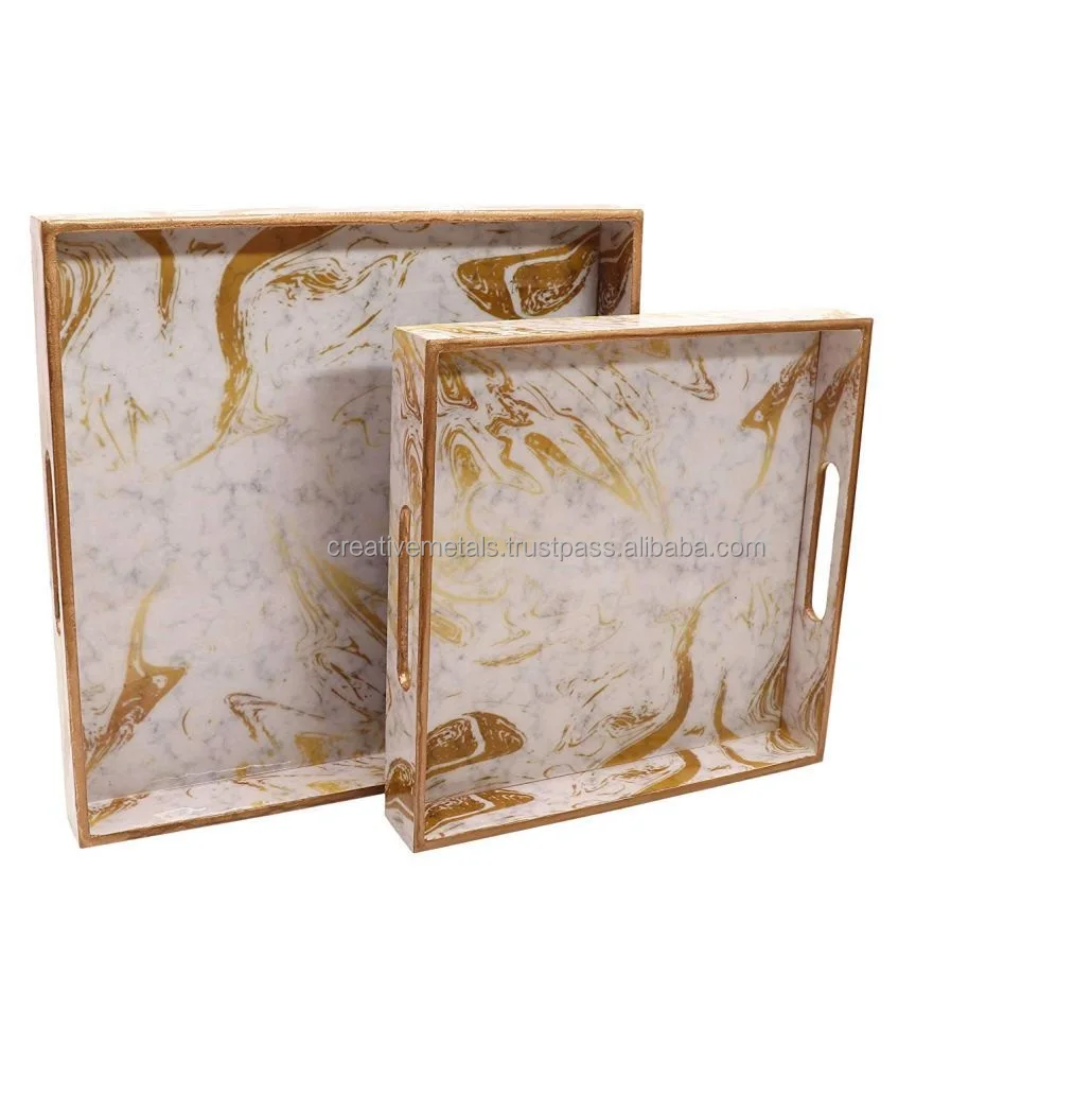 Декоративный поднос для хранения из МДФ с ручкой