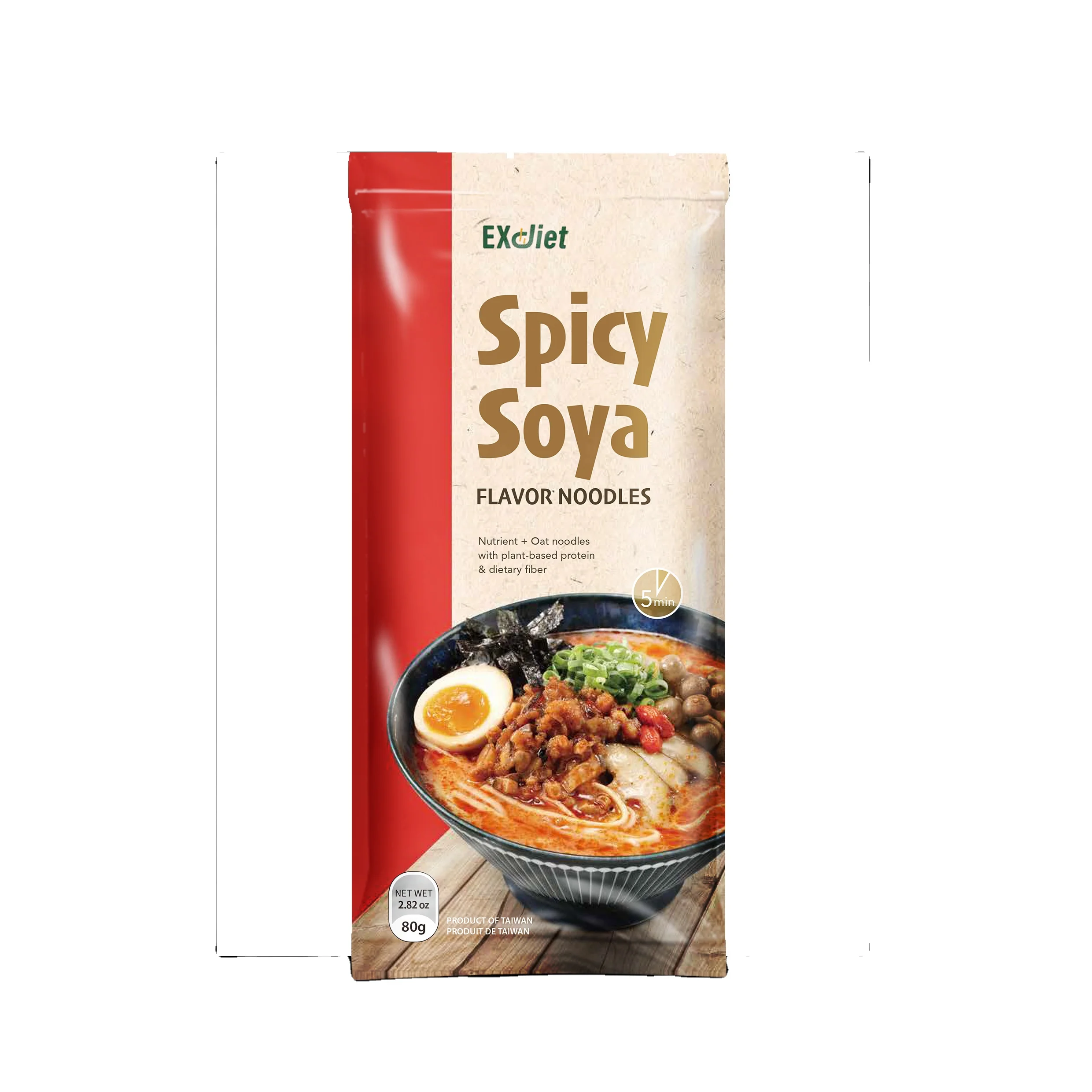 Острый соевый суп с высоким содержанием белка и волокнистой овсянкой лапши