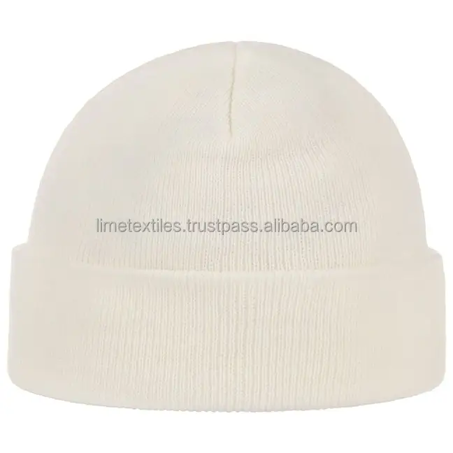 Wholesale 100% Acrylic Winter Hats Custom Jacquard Knitted Beanie Hat / custom leather patch beanies with custom label