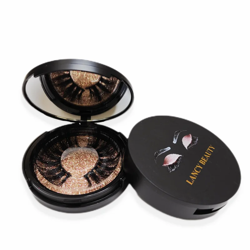 Eyelash vendor customized boxes and logo 3d Mink Eyelash Packaging Box Container wholesale acrylic lash box clear case