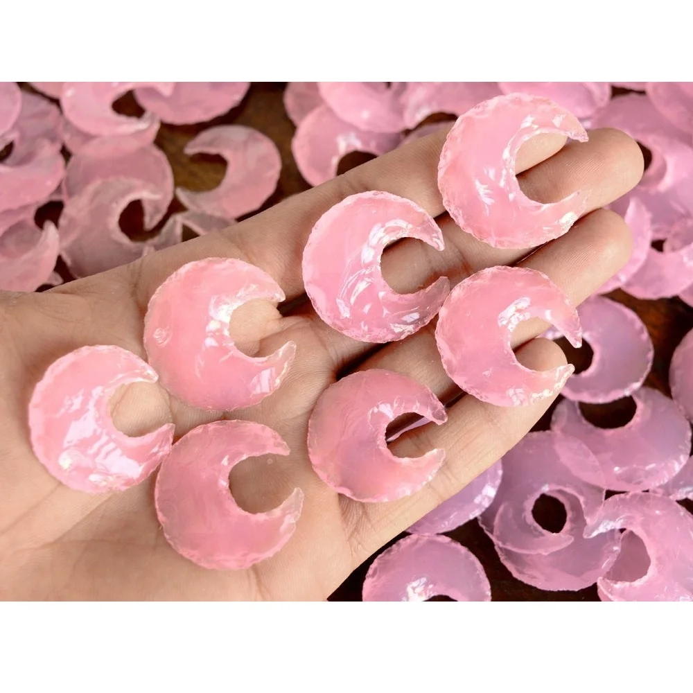 Rose Quartz Crystal Moon Shape Arrowhead Crescent Moon Arrowhead Wholesale Arrowhead For Sale