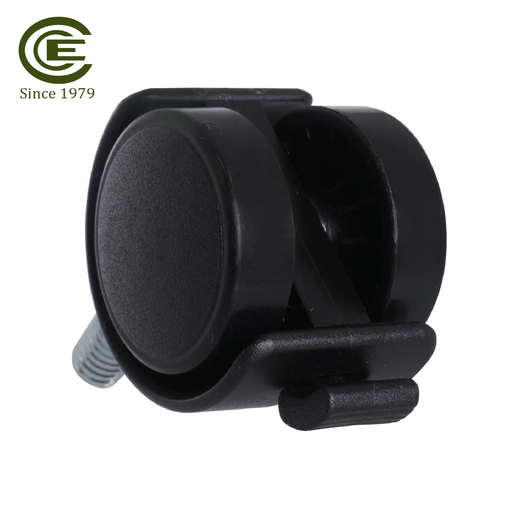 Furniture Plastic Twin Caster Nylon M8 30mm Wheels With Brake