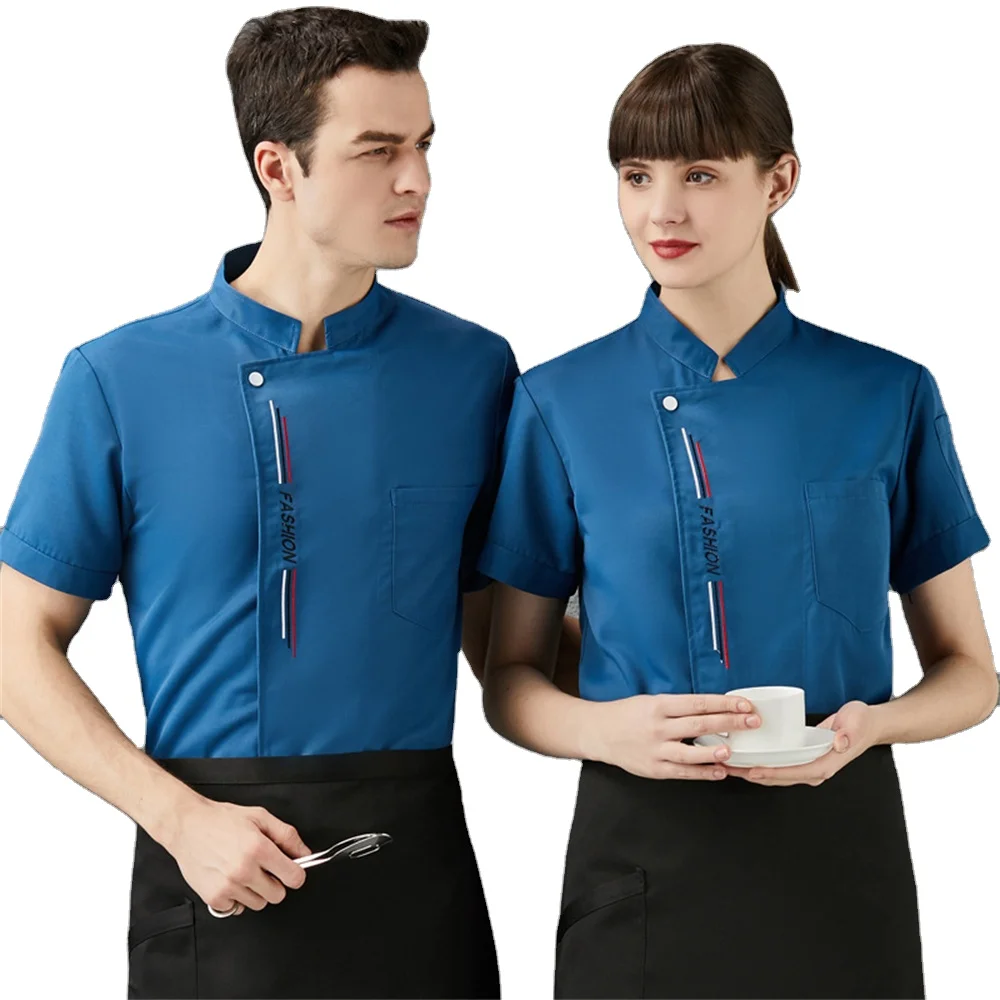 Hidden placket western Uniformes chef wears long sleeve chef jacket and hospitality uniform for hotel and restaurant