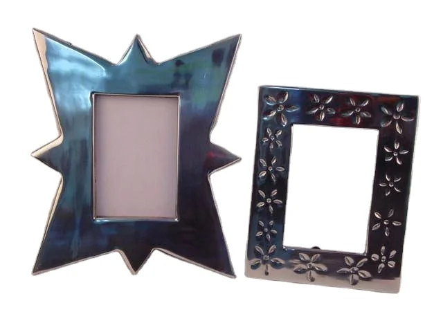 High Quality Metal Floral Shape Mosaic Picture Photo Frame Table Top Desk Photo Frame Wedding Gift Decorative Photo Frame