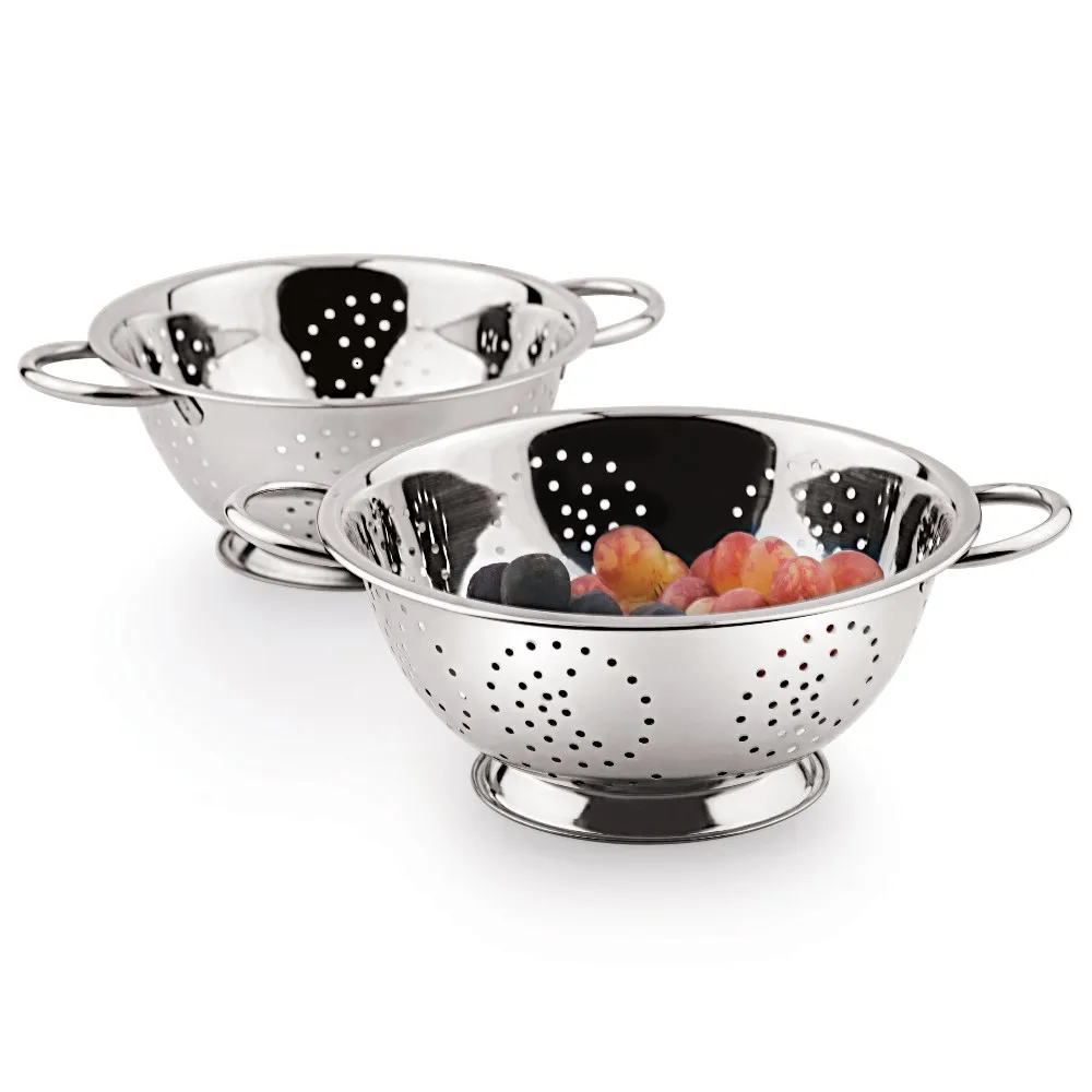 High Quality Stainless Steel Fruits Vegetable Drainer Super Deep Colander For Kitchen