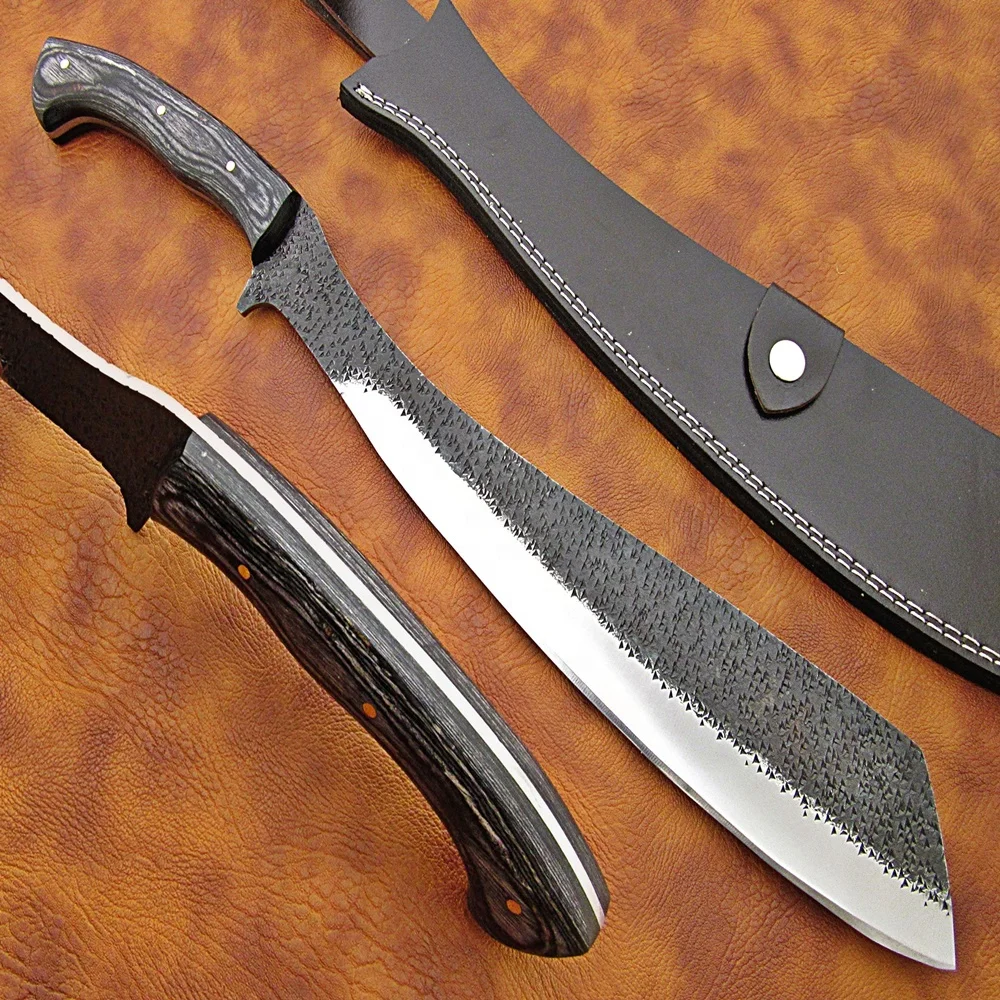 100% Высокое качество стяжная муфта из углеродистой стали мачете/кемпинга, выживания на открытом воздухе, нож с деревянной ручкой, натуральная кожа, высокое качество оболочка SCW-M-0011