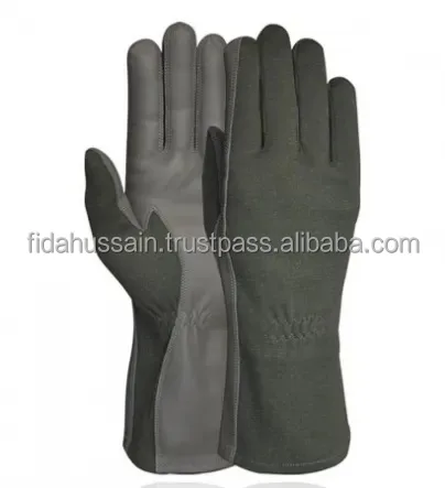 High Quality Soft Goatskin Leather Nomex Pilot Flight Gloves Durable Tactical Gloves for Working Hand Safety from Pakistan