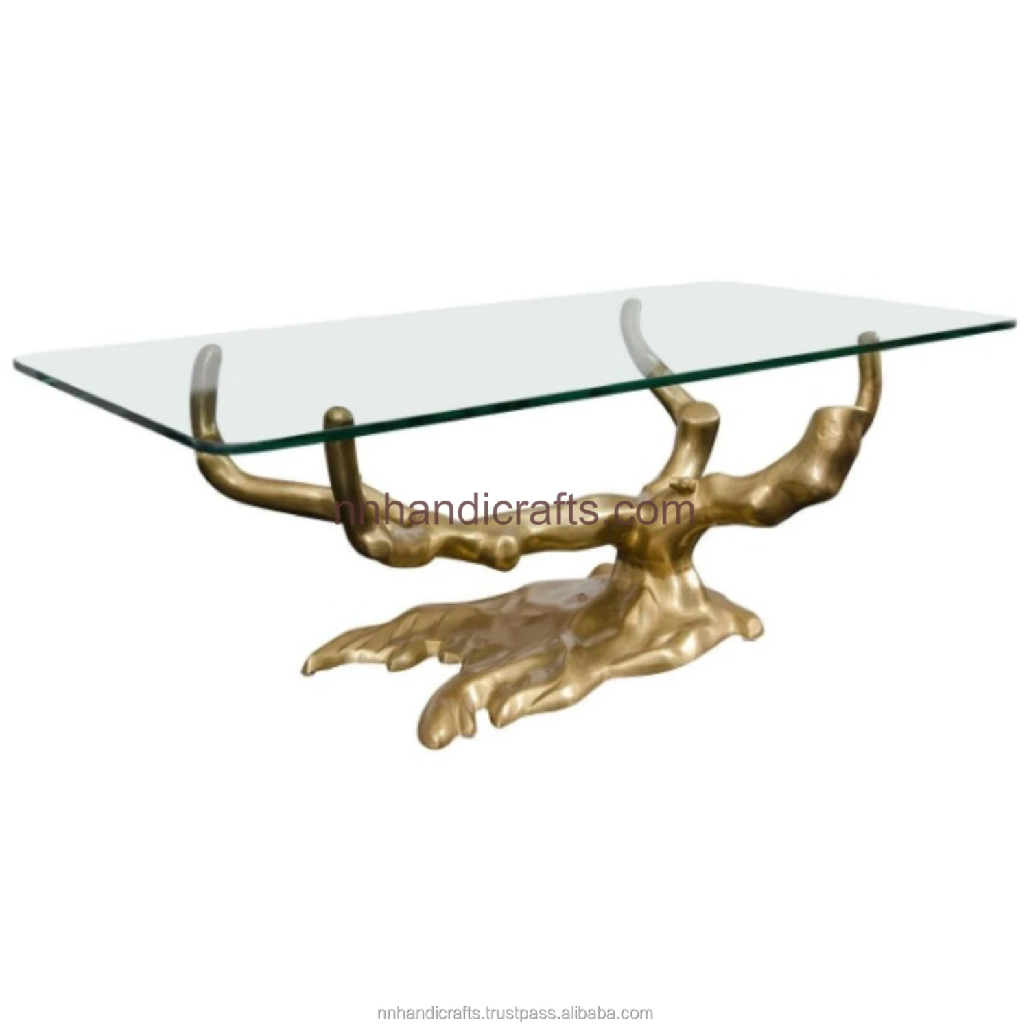 Craftsman Aluminium Metal Golden Plated Gold Glass Rectangular Console Tables Console Tables Console Tables For Farmhouse Hall