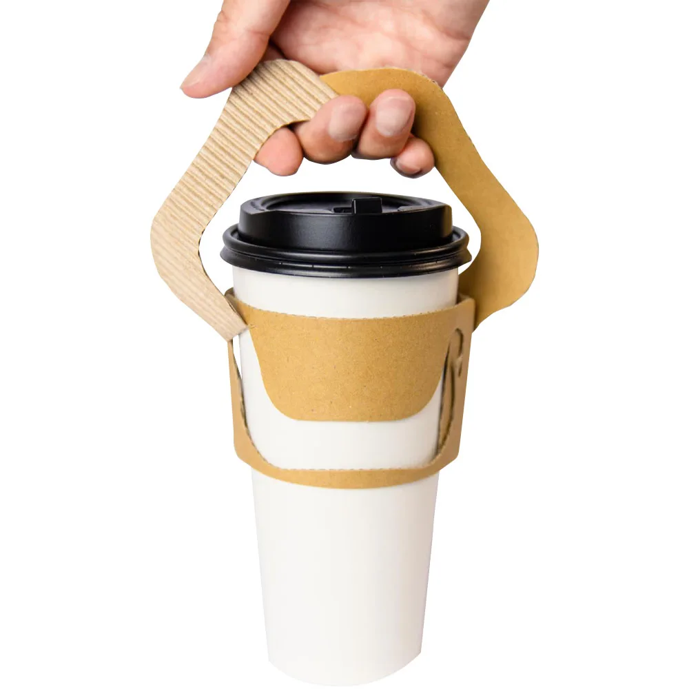pink cardboard cup paper sleeve hangout for hot cold drinks