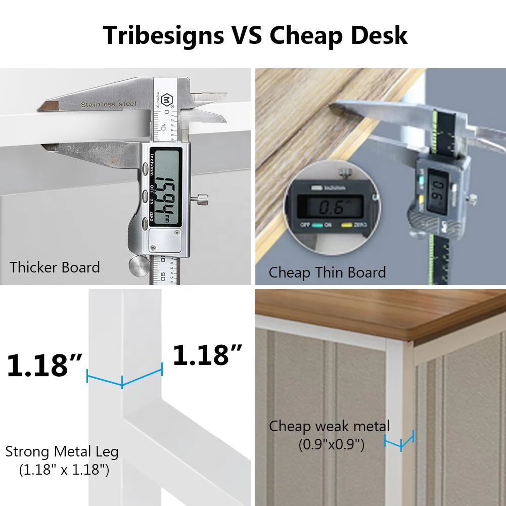 Tribesigns Made in China Custom Home Office Wooden Student Study Writing Table with book storage shelf Computer Desks