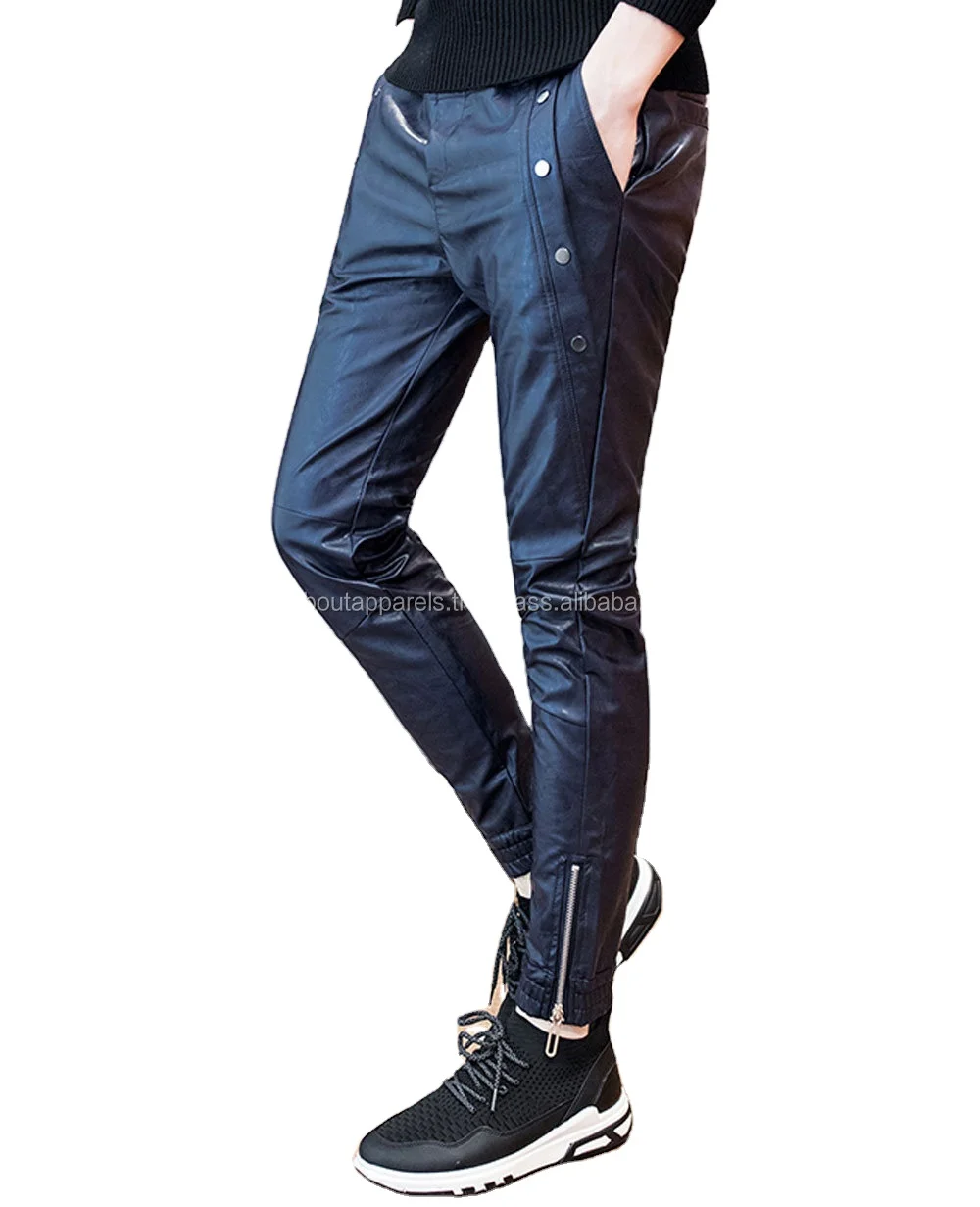 New suppliers wholesale custom made men Sheepskin & lambskin Leather pants baggy leather