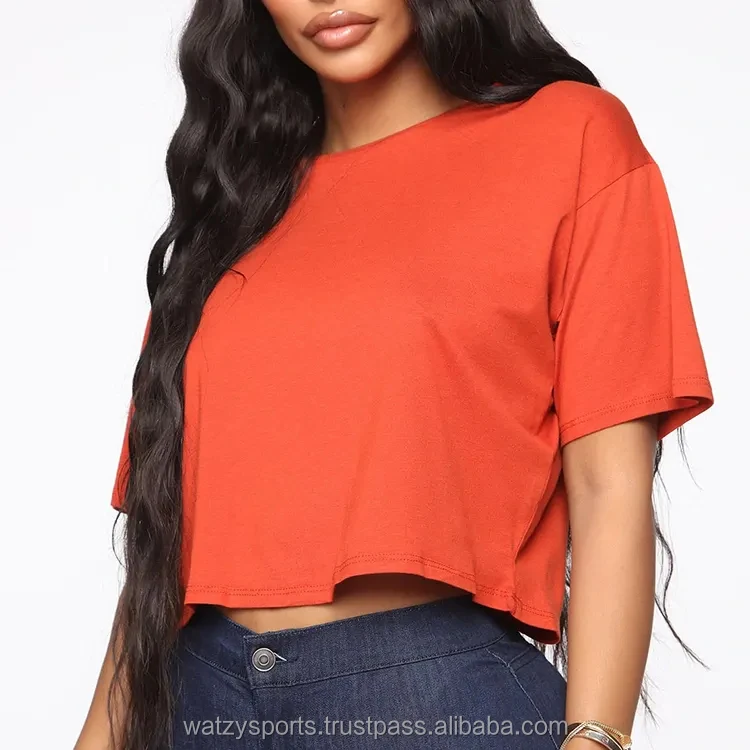 Summer Wholesale High Quality T Shirt Plain Women Sexy Ladies Solid Short Sleeve Crop Top Custom Logo Women Sport T Shirt