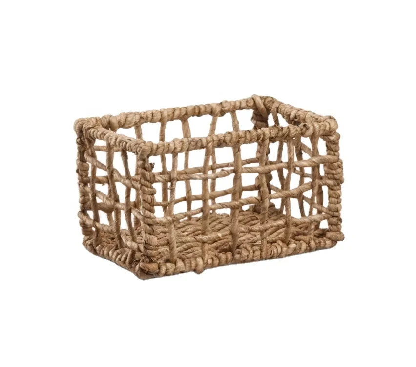 Manufacture Cheap price  Eco friendly water hyacinth woven laundry basket multi functional bathroom house organizer