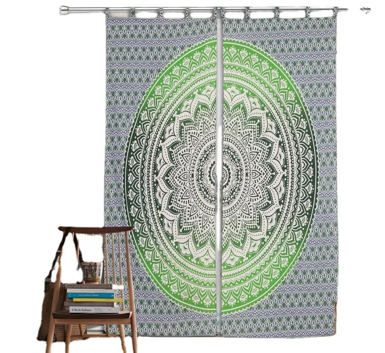 Handmade Mandala Printed Throw Curtain For Home Decor Widow Door Valence Tapestry Living Room Decor Curtain