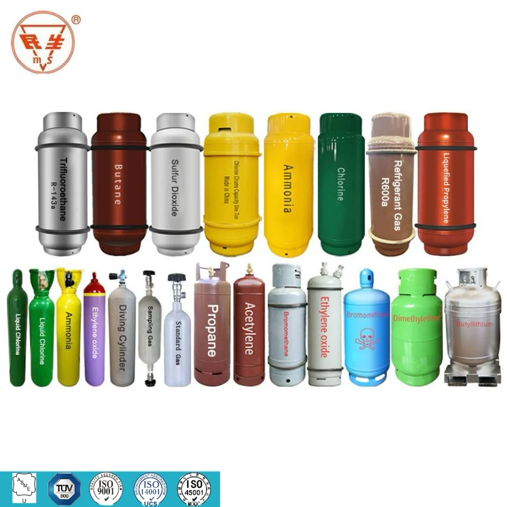 Factory price brand new 840L high pressure air and liquid chlorine gas cylinder with valve