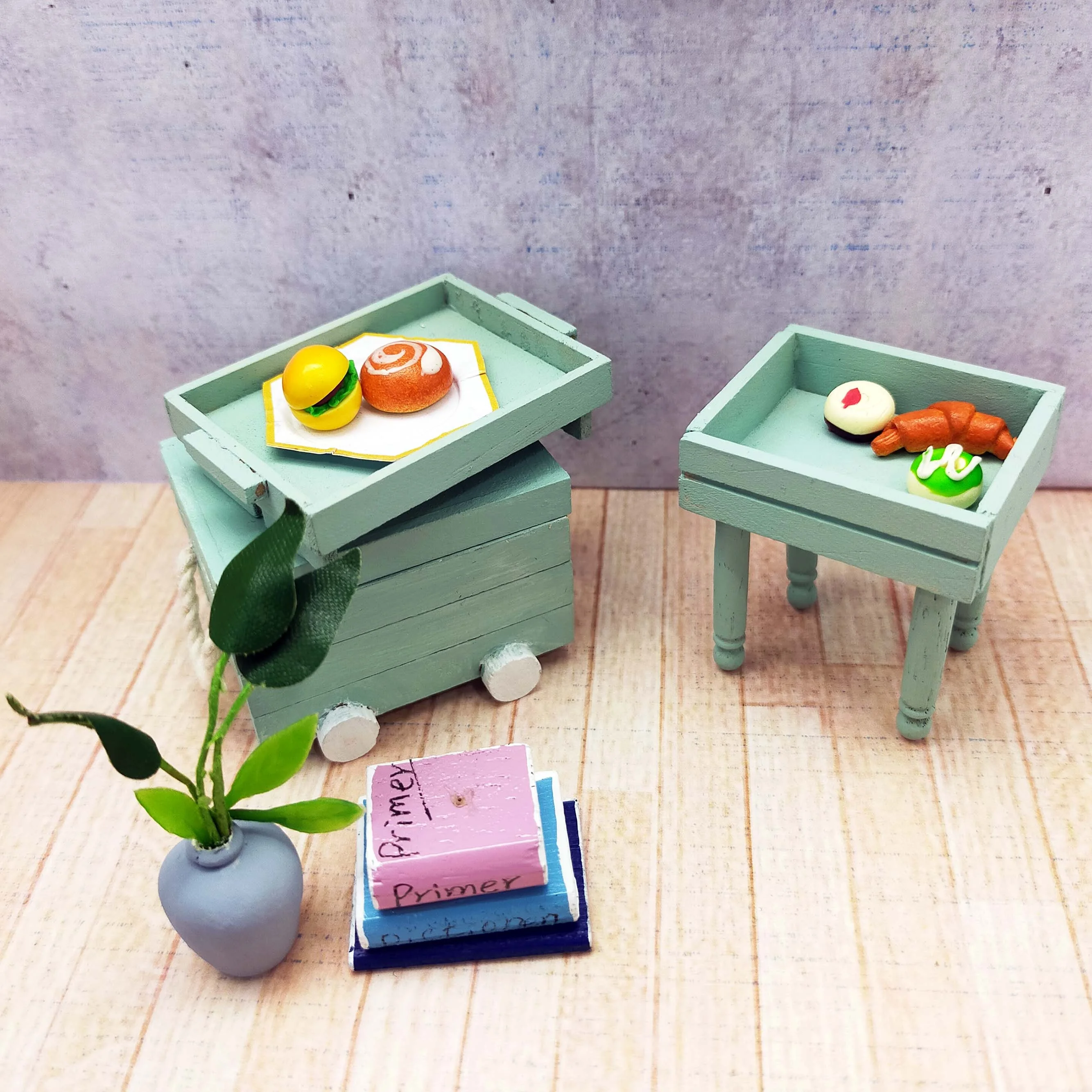 Miniature 2022 1:12 Dollhouse Unisex DIY Home Decor Setting with Wood and Resin Doll Furniture Toos