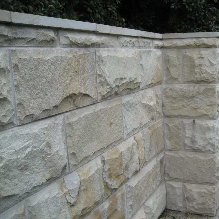 Natural Stone Capping - Golden Palimo Yellow Sandstone Exterior Bali Stone Yellow Stone Capping Wall Cladding