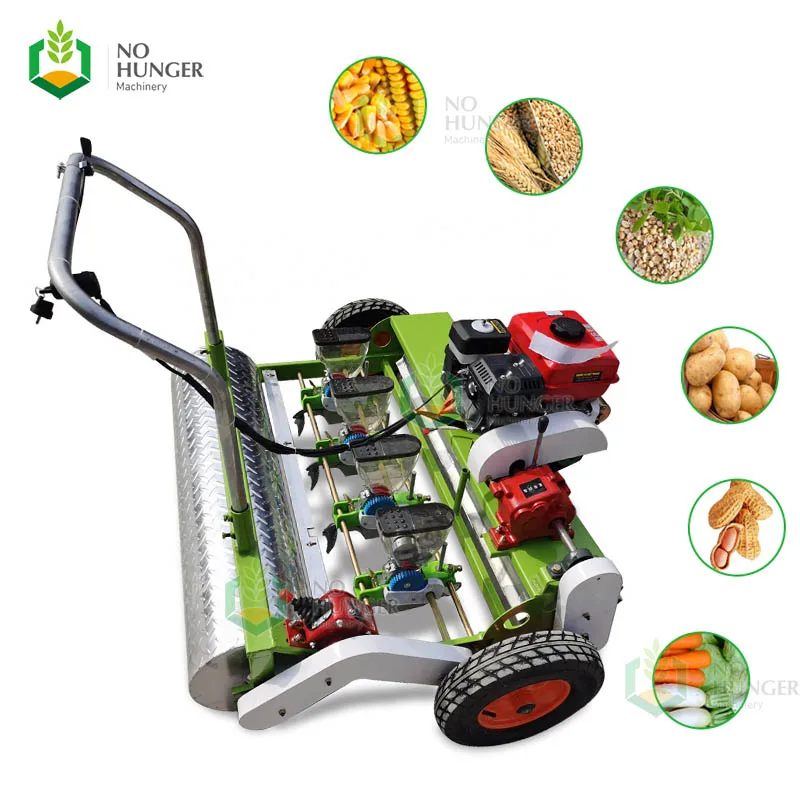 Handheld Hand Held Push Operated Multi Garlic Grain Soybean Vegetable Manual Maize Diesel Seeder Seed Corn Planters Machine