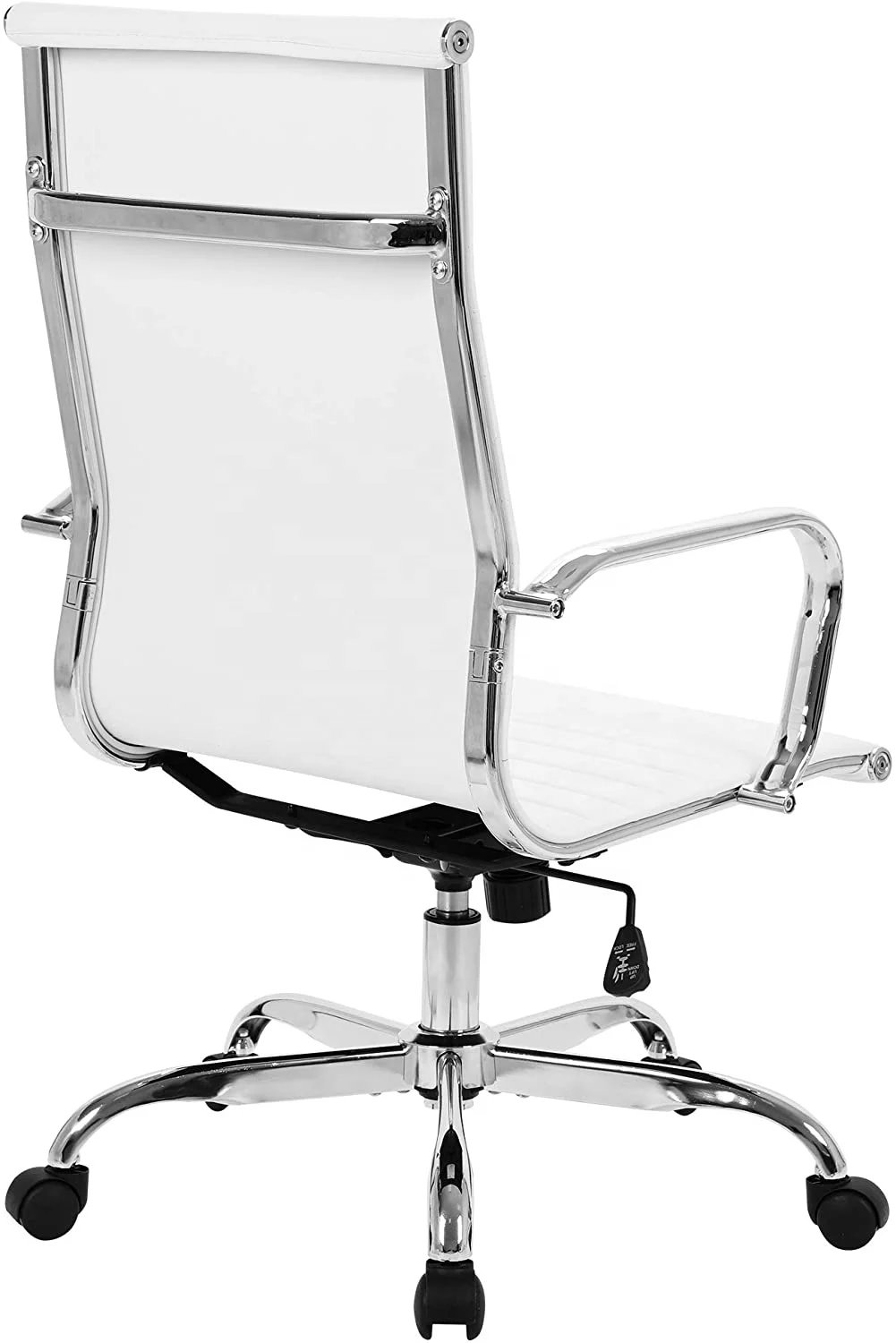 High back luxury comfortable executive manager white leather desk office computer chair with arms