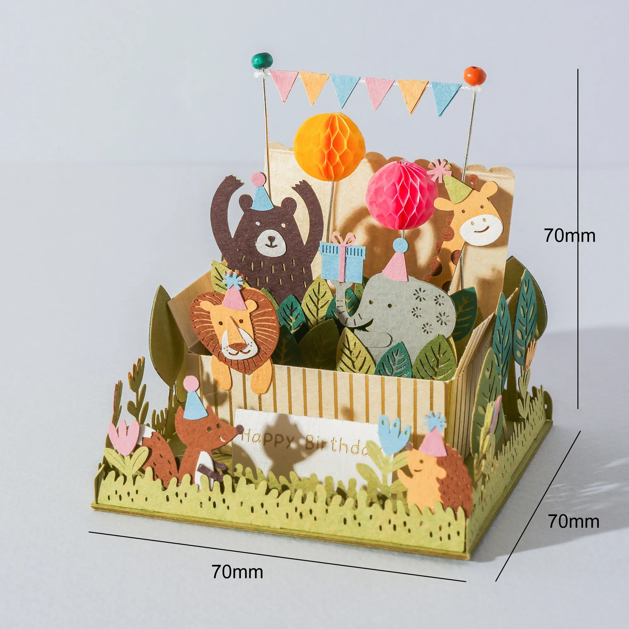 [4R] Handmade Animal Birthday Decoration Party DIY Miniature Paper Kit