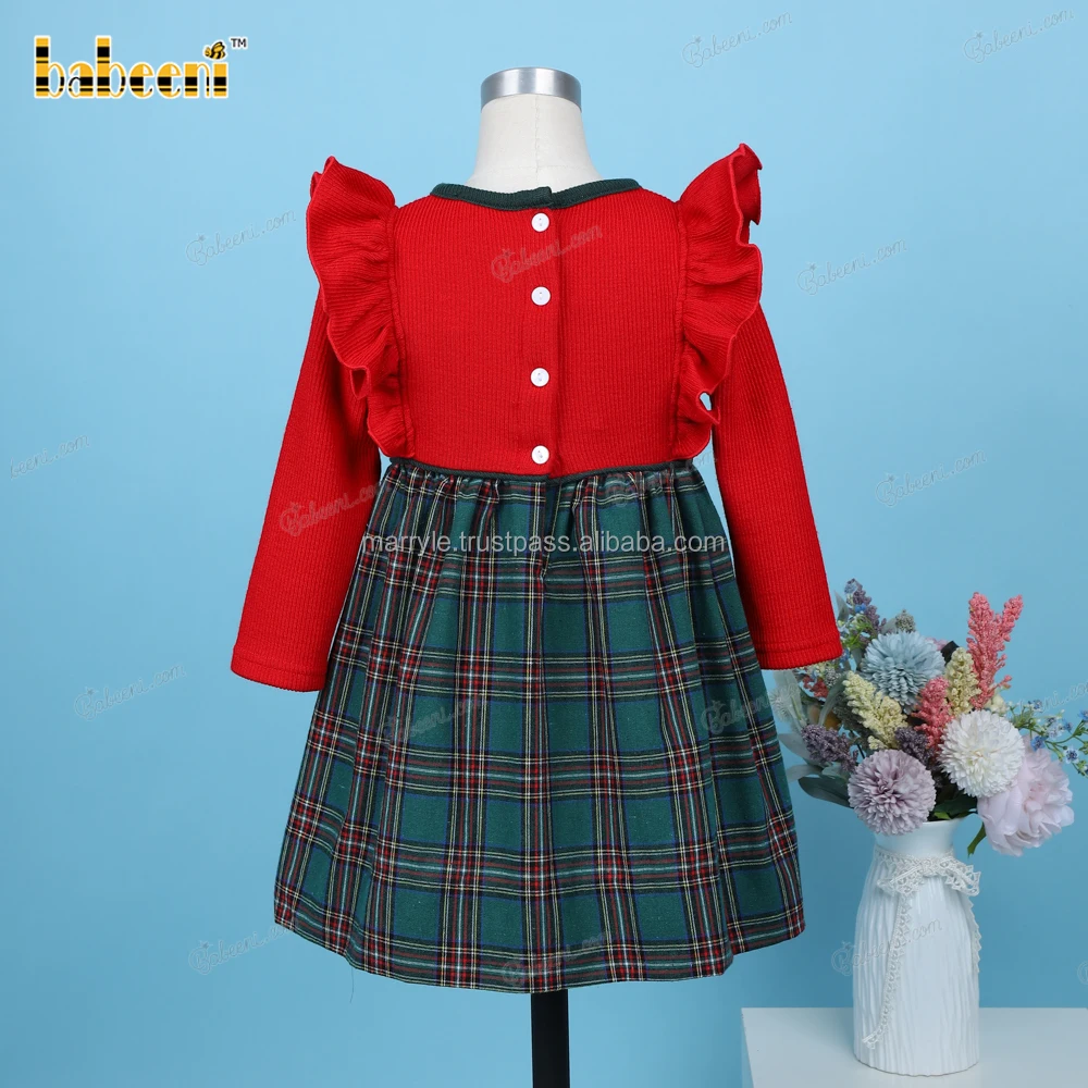 Embroidery Crochet Long Sleeve Dress Christmas Nutcracker For girls ODM wholesale smocked clothing girls smocked dresses- BB3243