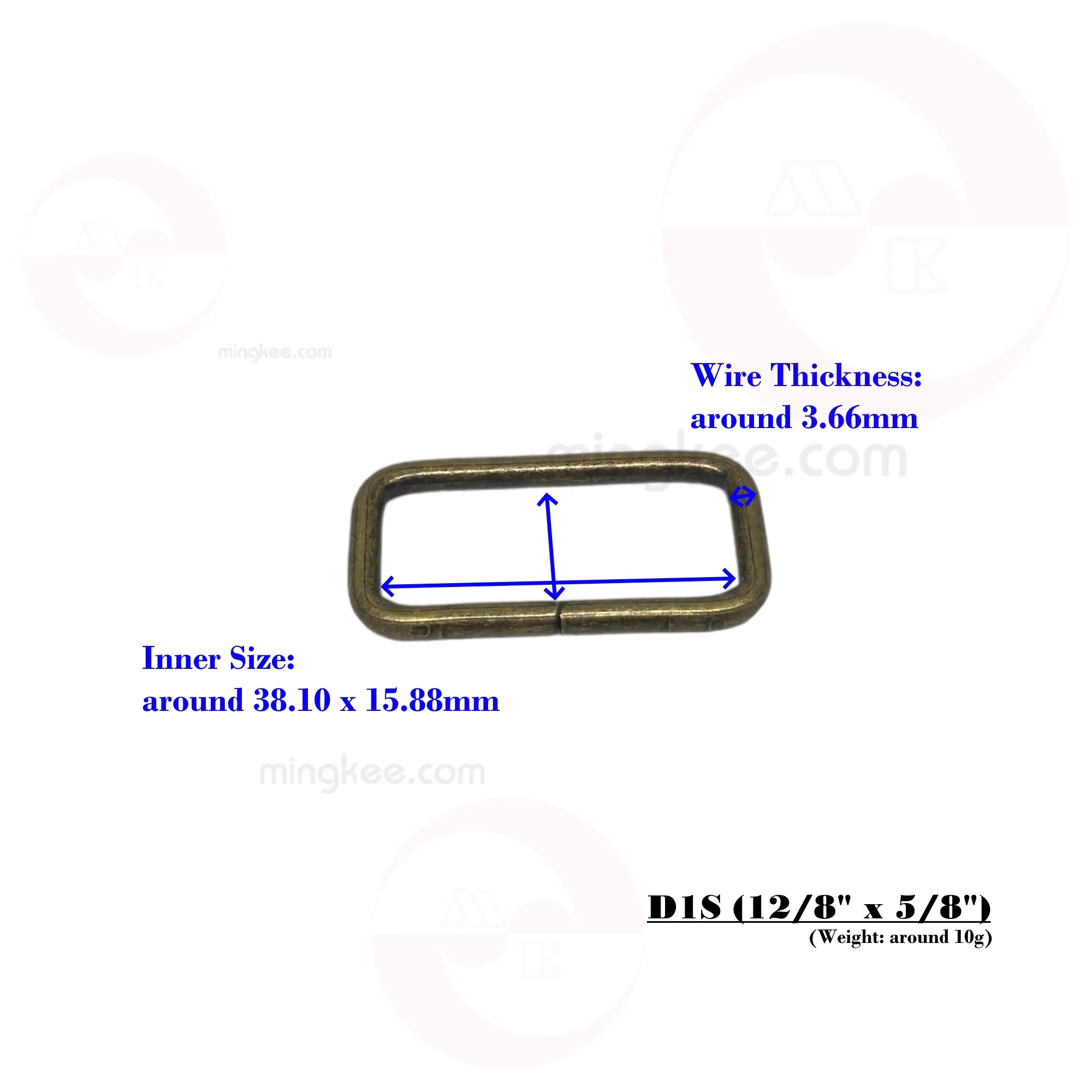38mm Handbag Bag Metal Accessories Webbing Fabric Strap Use Rectangular Square Metal Wire Iron Buckle Ring