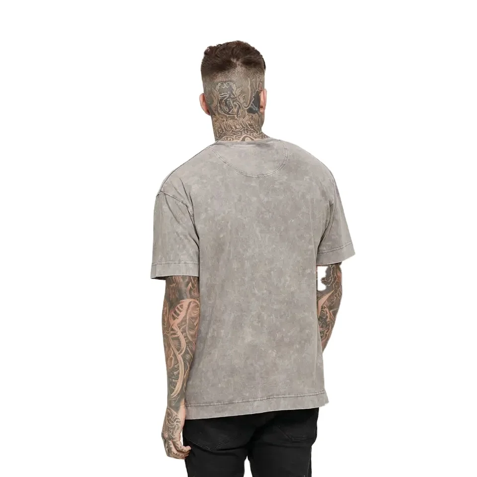 Hot Selling Item 2024 T Shirt Men Acid Wash T-shirt Band Bulk Vintage 250 Gsm Cotton for Mens Wholesale Rate Casual Knitted
