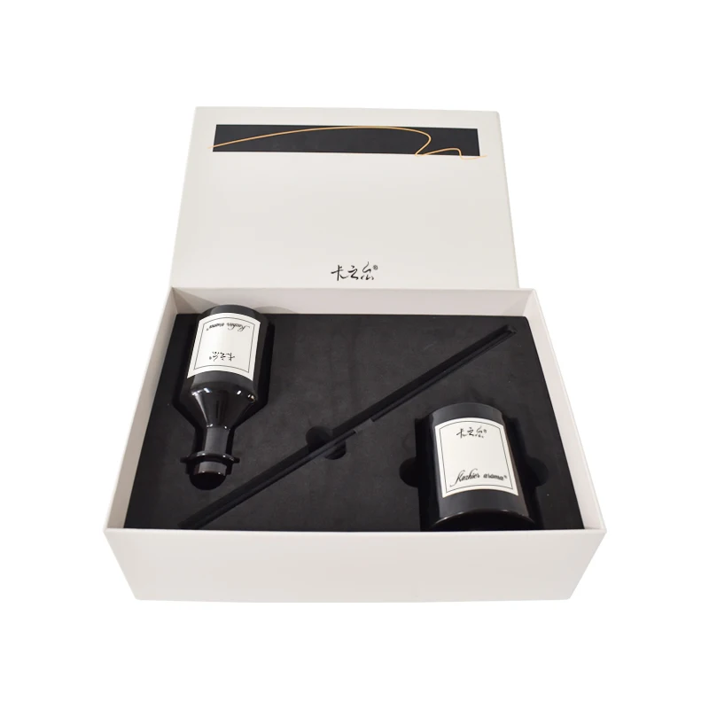 High end black diffusers reed Candle decorative glass bottles reed diffuser sets