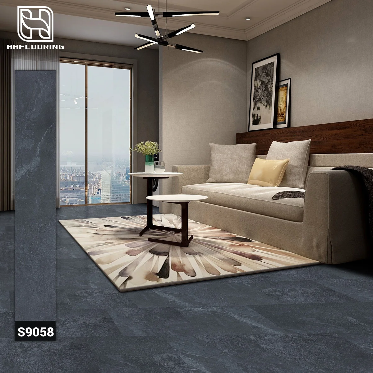 HH Flooring Stone Look SPC core Stone Plastic Composite Planks for Residential Commercial Use