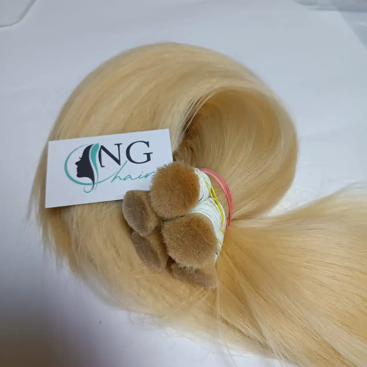 Excellent Double-Drawn Blonde Straight Bulk Hair Extensions Vietnam Made (Customized Full Color)
