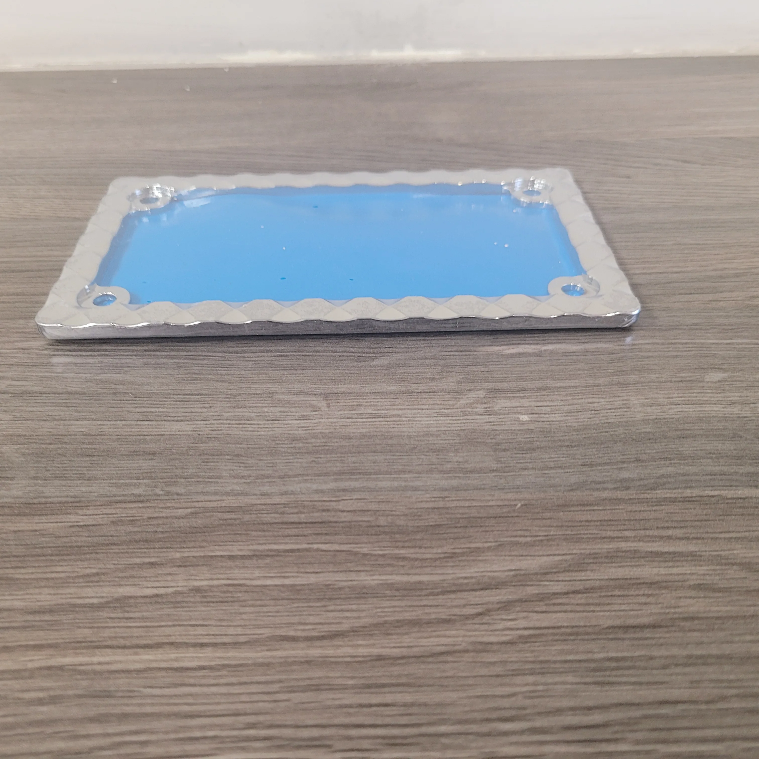 Racing Motorcycles Silver Diamond Plate License Plate Frame for Competitive Spirits