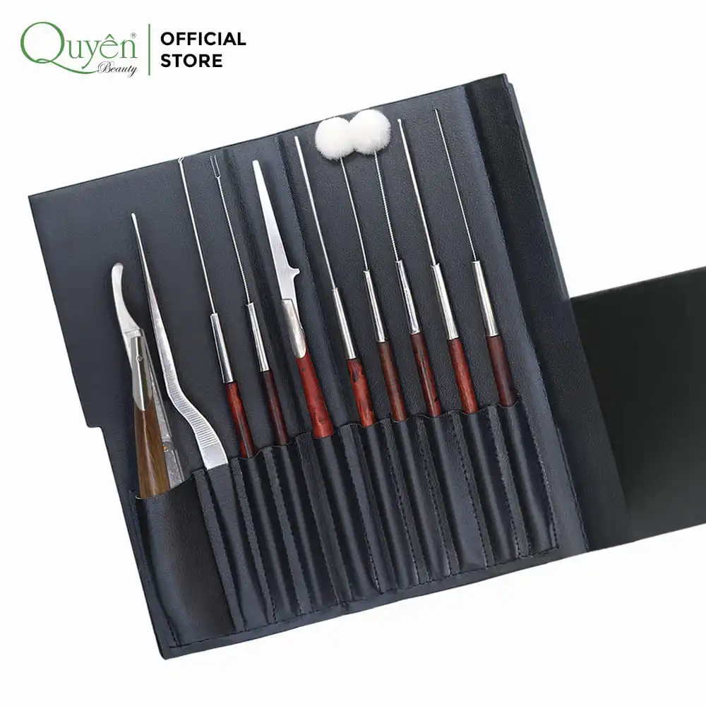 10-Pcs Stainless Steel Ear Wax Removal Tool High Quality Set BRT-CC Quyen Beauty Ear Pick Cleaner Home Use Earwax Cleaning Kit