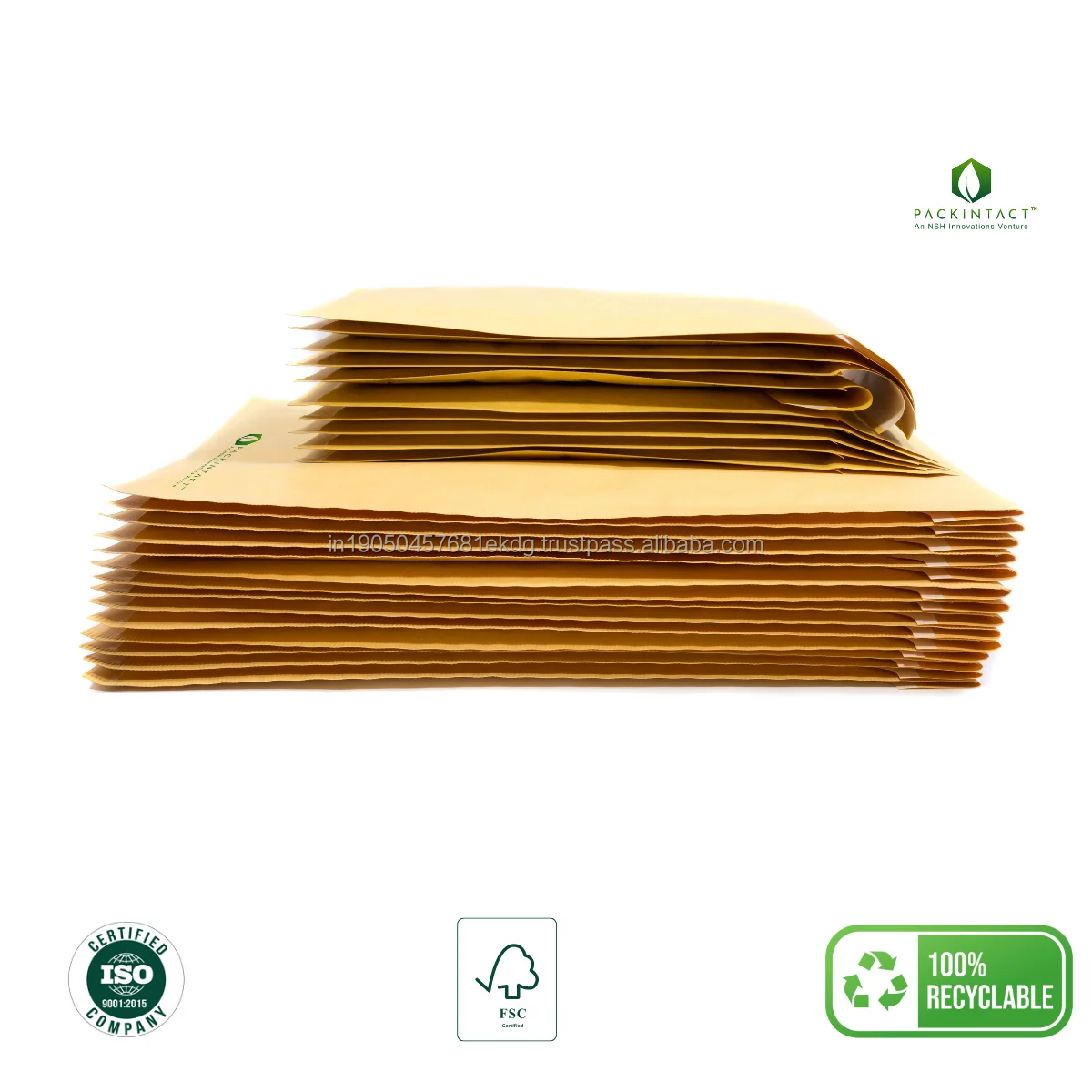 Returnable Kraft Paper Envelope with Gusset Expandable Mailing Bag with Peel & Seal Flap Custom Logo Mailer Bags