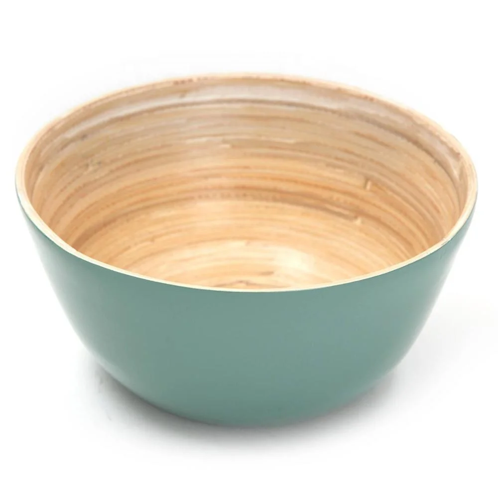 Natural living bamboo salad bowls traditional wholesales in Viet Nam lacquer bamboo salad bowl