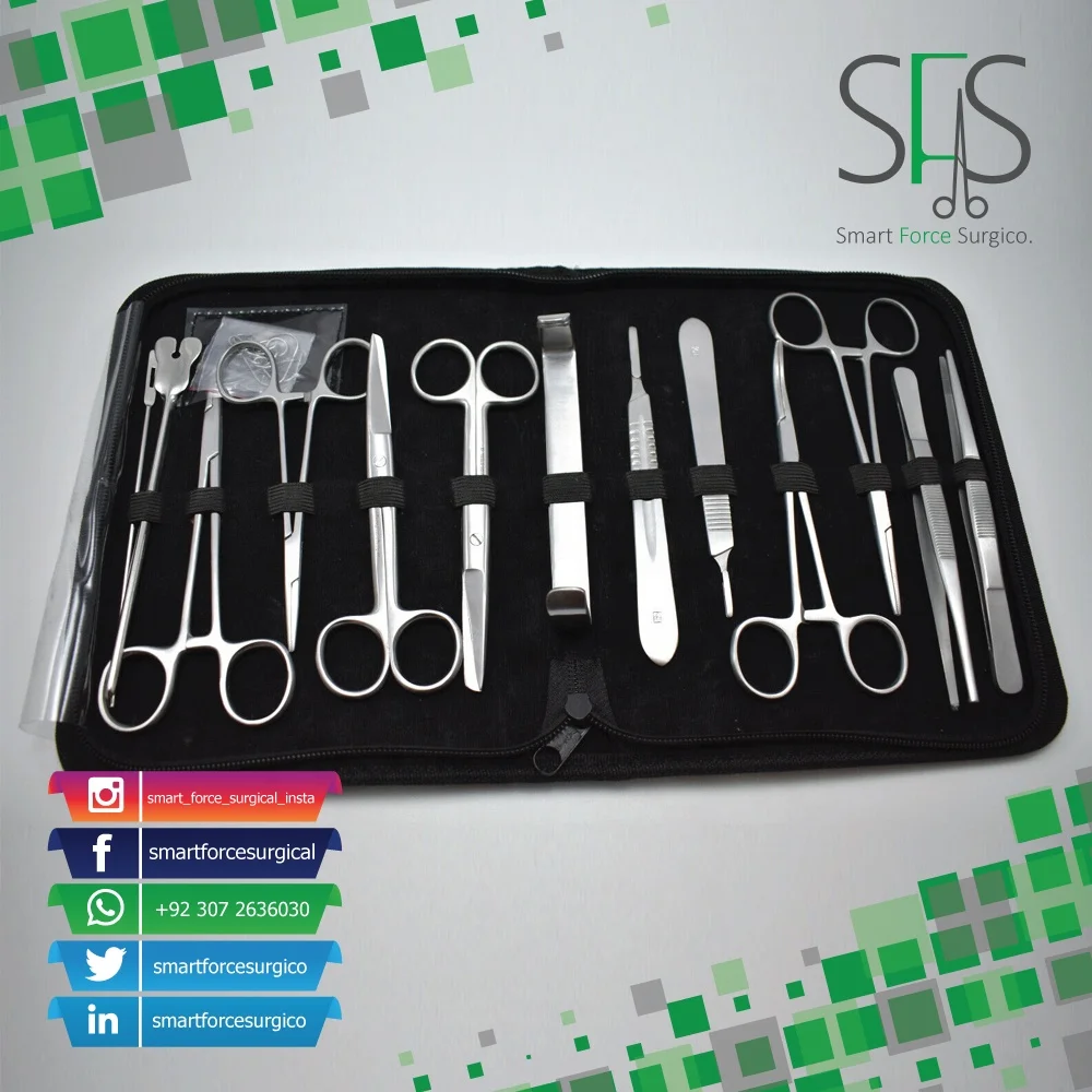 Set of 14 Advanced Lab Set Dissection Suture Kit Students Anatomy Instruments
