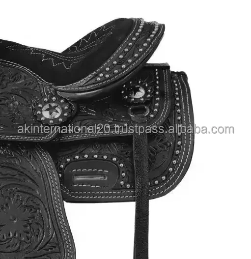 Eco Friendly Best Selling Floral Tooled Leather Western Barrel Horse Saddle For Horse Riding For Worldwide Export