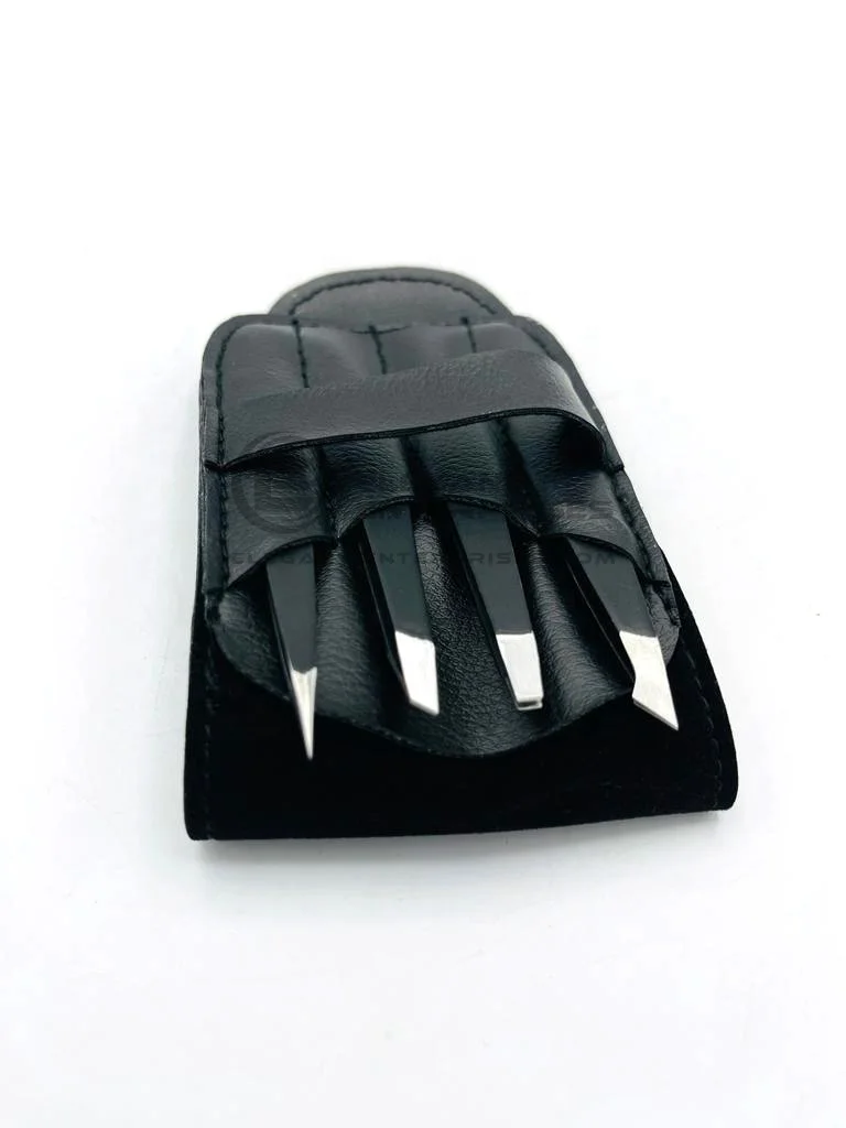 Wholesale Sustainable Eyebrow Tweezer Set Of 4 Pieces Stainless Steel Customized Private Label Sharp Point