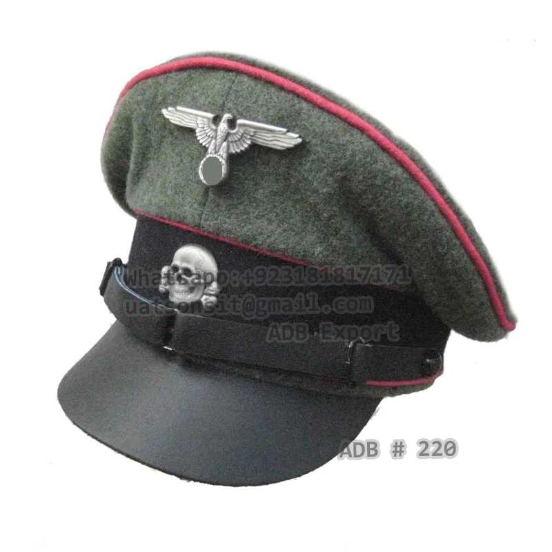 WW2 GERMAN OFFICER ENLISTED VISOR waffenss panzer crusher hats