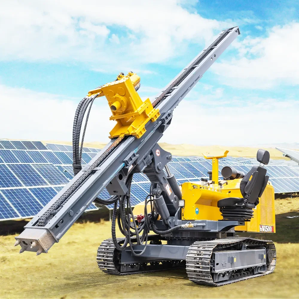 HENGWANG solar Pile Foundation Drilling Machine helical hydraulic static pile driver pile drilling rig machine