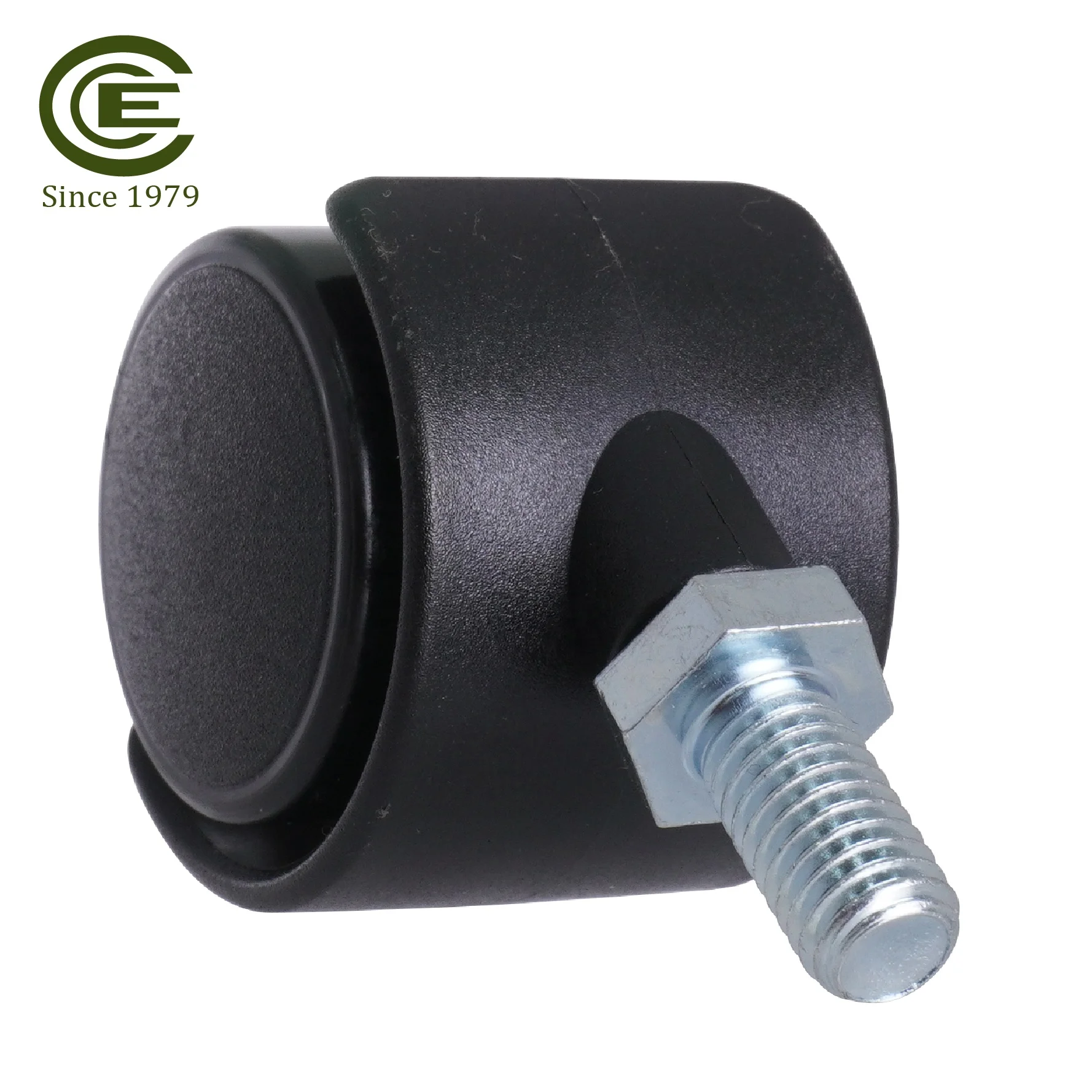 Furniture Plastic Twin Caster Nylon M8 30mm Wheels With Brake