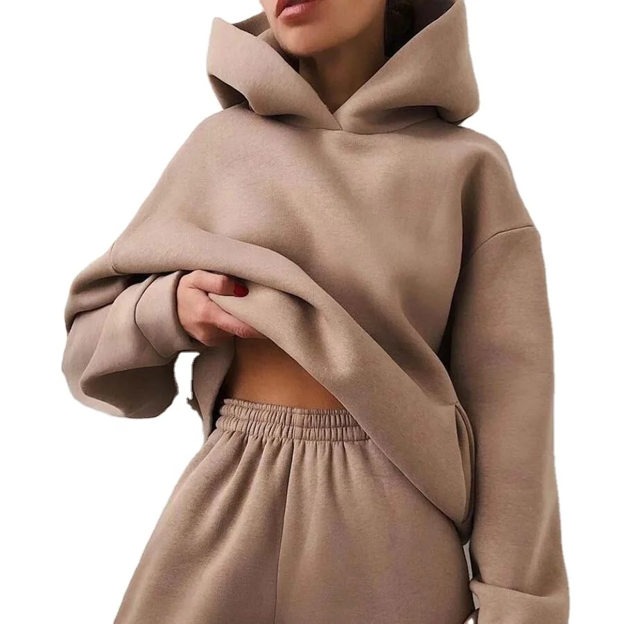 Winter women long sleeve shirt Loose plain pullover sweatshirts Casual Oversized hoodies and sweat shirts for women