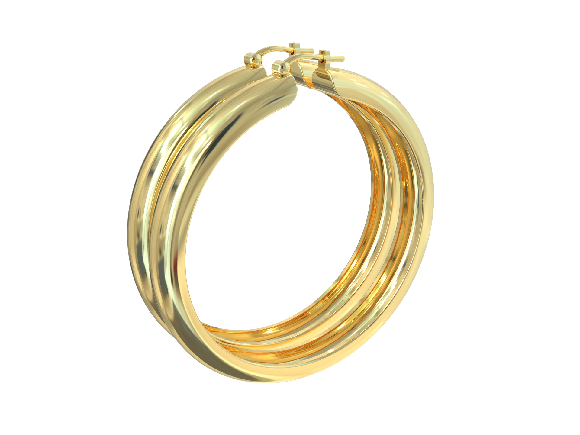 925 Silver 18K Gold Plated Diamond Cut Hoop Earrings Bold Chic Fashion Style Customized Smooth Design Stainless Steel Gift