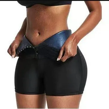 Women with Breasted Sweat Pants High Waist Fat Slimming Shorts Compression Thermo Workout Exercise Body Shaper Tights Sauna Suit