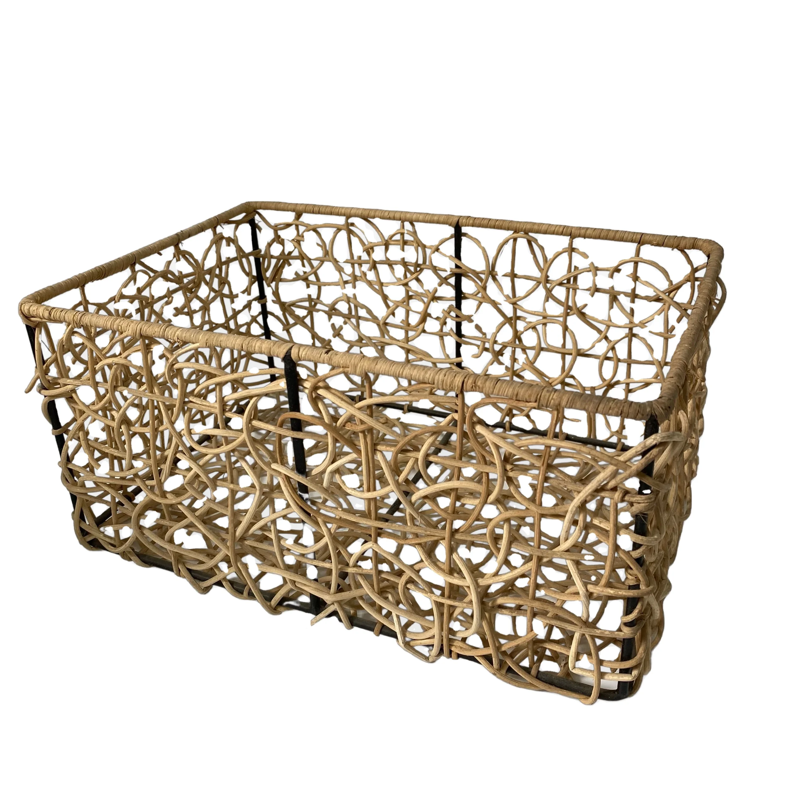 Hot Rattan Wicker Laundry Storage Basket With New Style Low Cost - Decorative Basket Natural Rattan Made in Viet Nam - OEM ODM