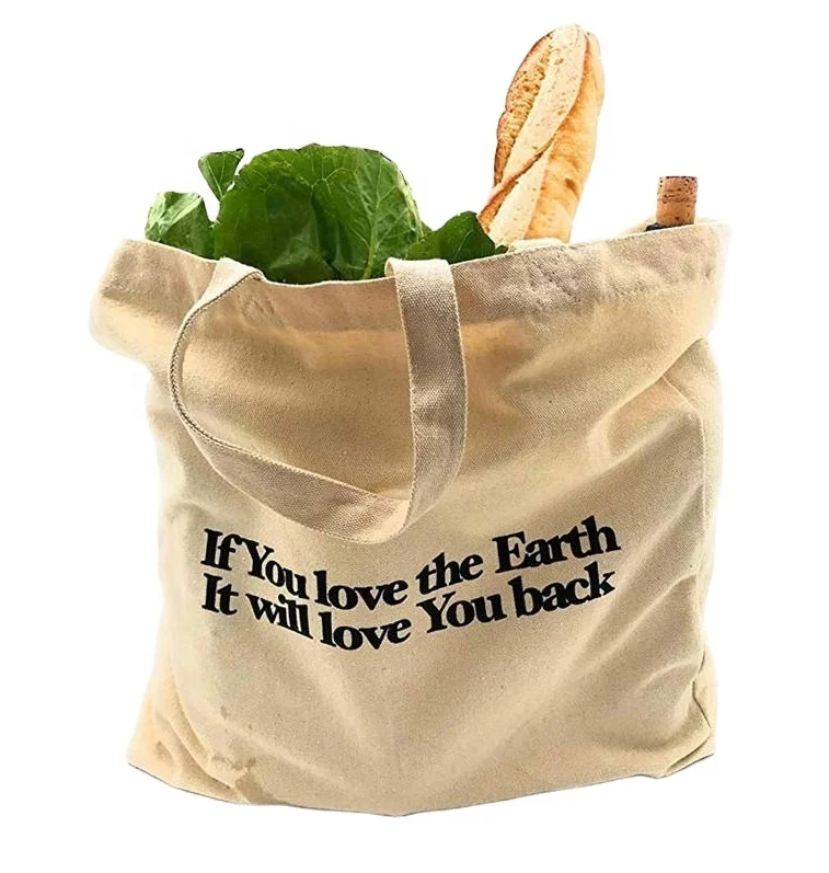 12 oz Cotton Canvas Tote Bag Custom Logo Printed for Shopping and Promotions Assorted Colors Available